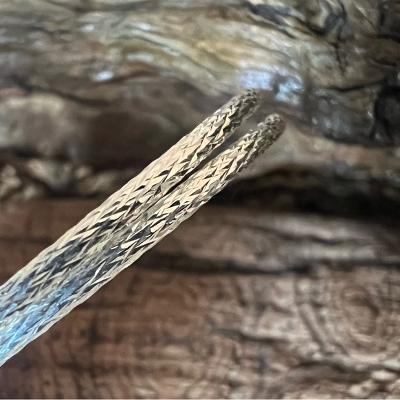 New Mexicana Silver 925 Earrings Hoops 2” Silver Tubes Large Diamond Cut Mexico - Picture 5 of 6